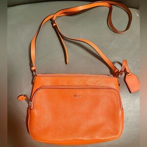 Lauren by Ralph Lauren Orange Leather Crossbody Bag NEVER USED!